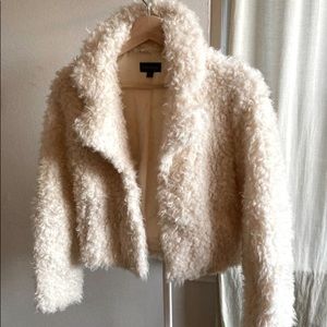Topshop Cropped Fuzzy Jacket